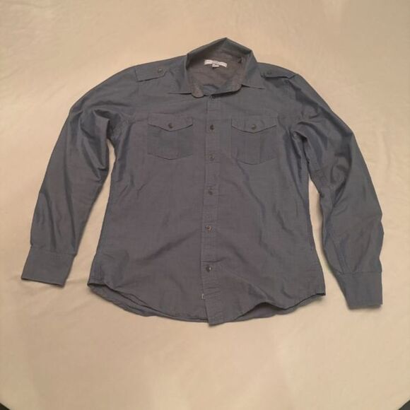 Pd & c grey Button Up with pockets size medium - Picture 1 of 5
